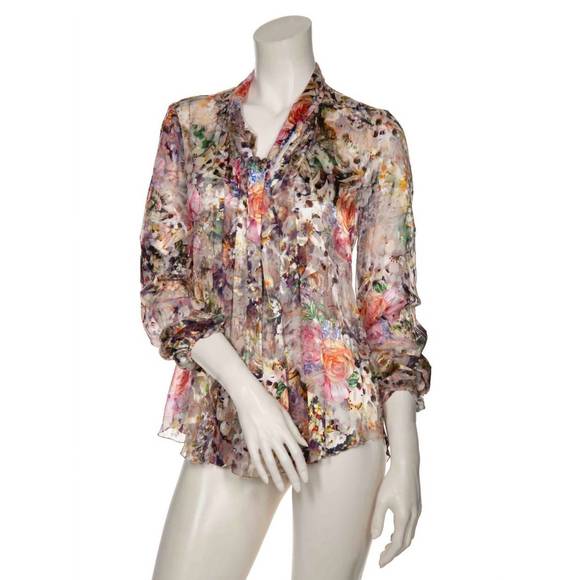 NEW BEATE HEYMANN shadow rose blouse in floral - Picture 2 of 2